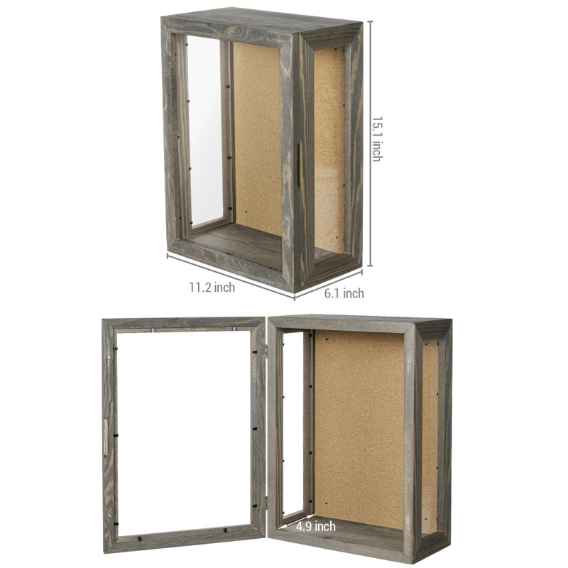 Small Wood + Marble Shadow Box Picture Frame